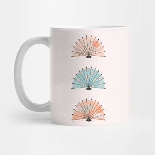 Japanese fans - peach fuzz and blue Mug